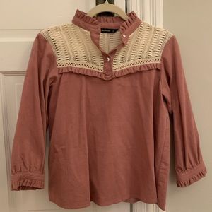 Zara Corduroy and Crochet blouse